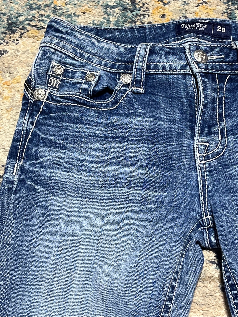 Miss Me Low-Rise Boot Cut Jeans Size 28 - Picture 11 of 13